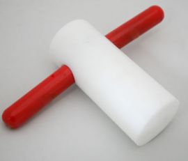 Tegelklopper nylon klos wit/rood 